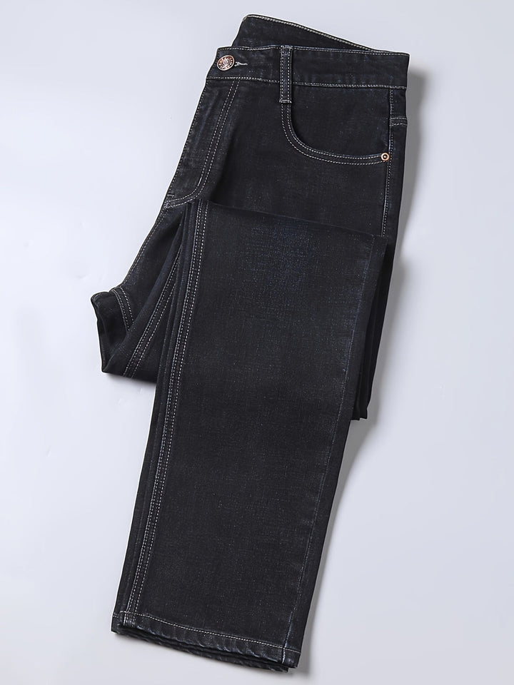 Men’s Jeans | Barrel Fit | Classic Washed Denim | Comfortable Straight Cut | Solid Colour