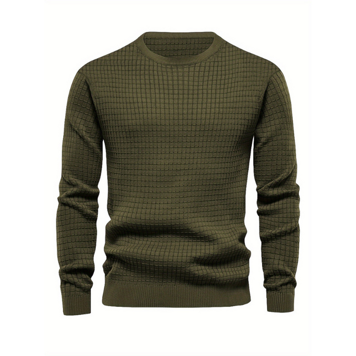 Men’s Sweatshirt | Waffle Pattern | Round Neck | Casual Clothing
