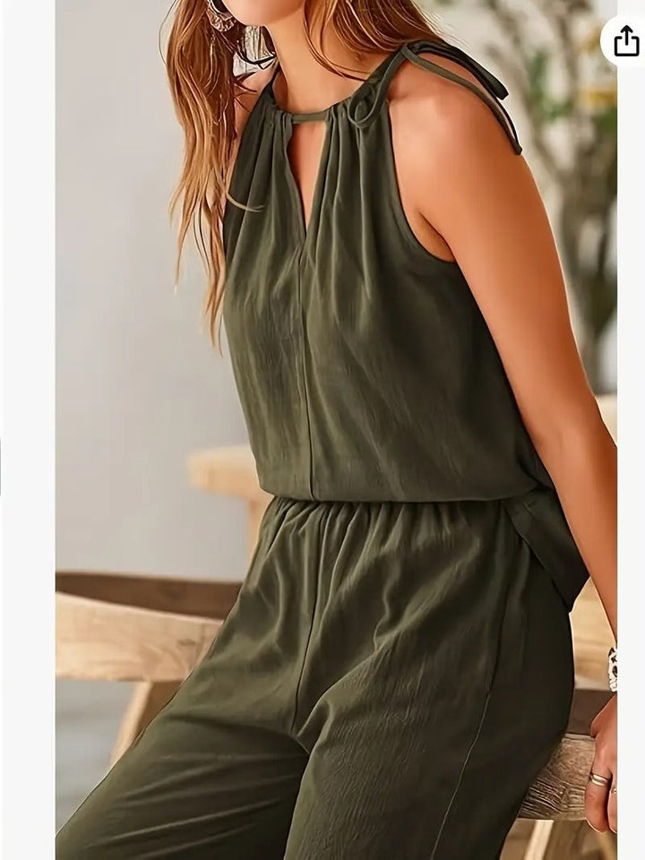 Women set | Sleeveless Top & Loose Shorts | Solid Colour & Summery | Light & Comfortable