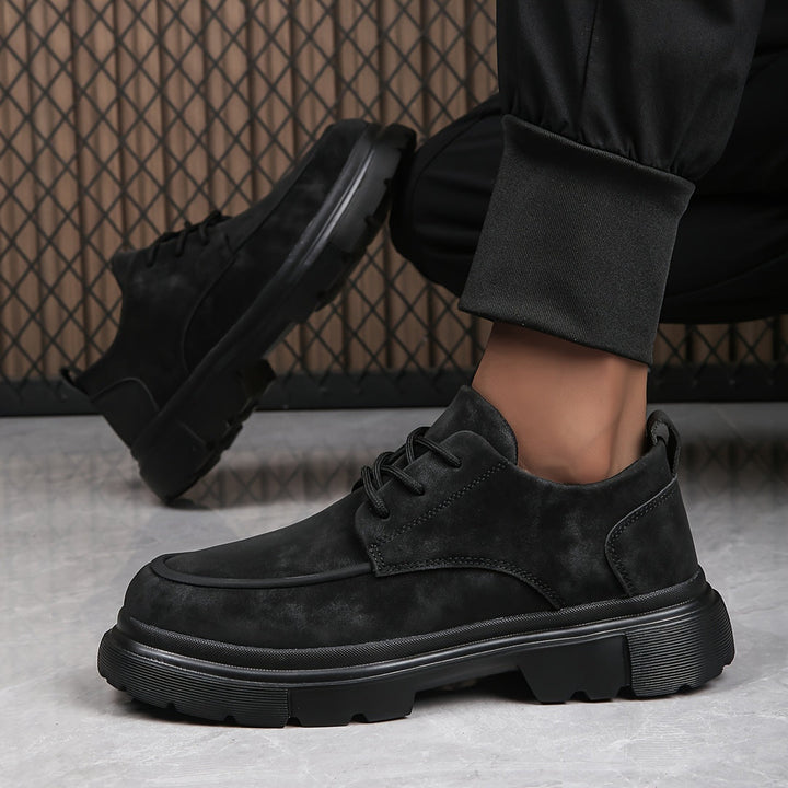 Men’s Shoes | Thick Sole & Lace-Up | Non-Slip & Trendy Business Style | PU & EVA