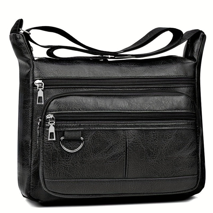 Men's Shoulder Bag | PU Leather | Large Capacity & Adjustable Strap | Casual Design