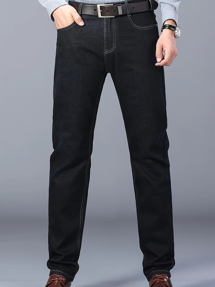 Men’s Jeans | Barrel Fit | Classic Washed Denim | Comfortable Straight Cut | Solid Colour