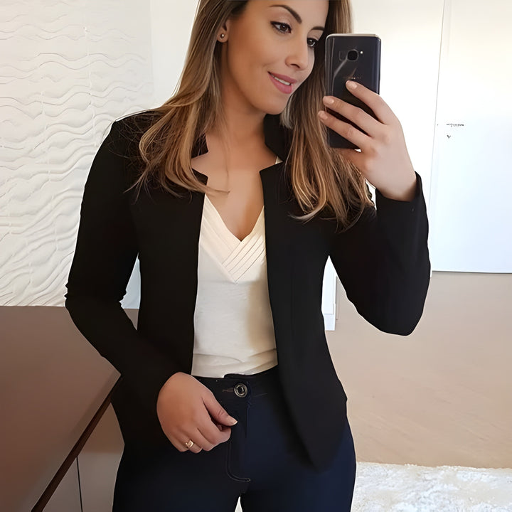 Women's Blazer | Slim Fit Open Front | Lightweight Office Jacket | Polyester