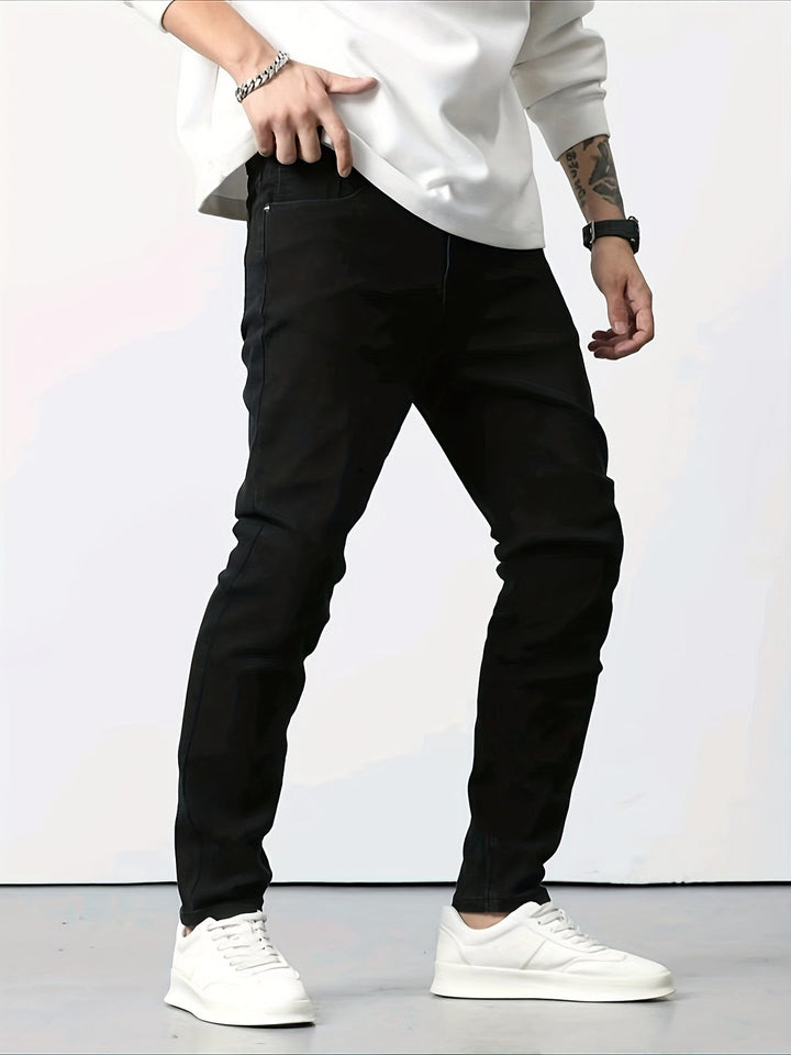 Men's Jeans | Sturdy Denim & Slim Fit | Cotton Blend with Pockets | Casual Outdoor Trousers