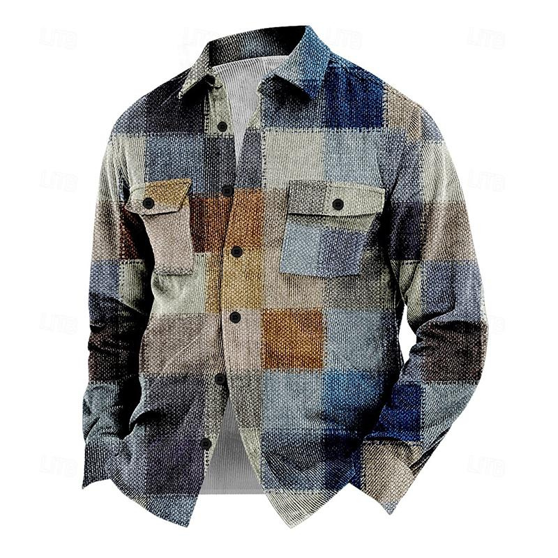 Men's winter Jacket | Casual Shirt Jacket | Colorblock Streetwear Look