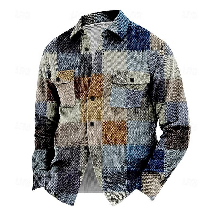 Men's winter Jacket | Casual Shirt Jacket | Colorblock Streetwear Look