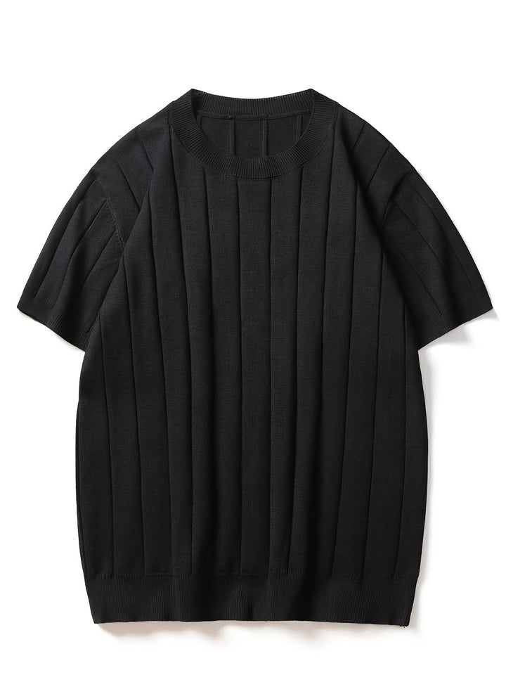 Men’s T-shirt | Striped Knit | Slim Fit & Breathable | Spring & Autumn