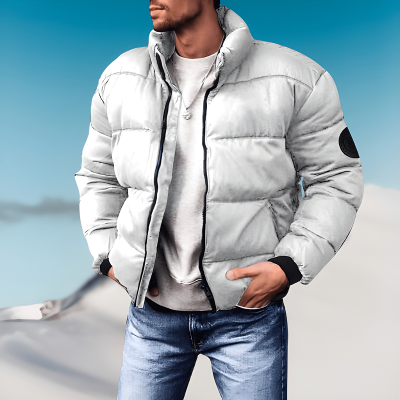 Men’s Winter Jacket | Thick Padded Stand Collar | Casual Outerwear