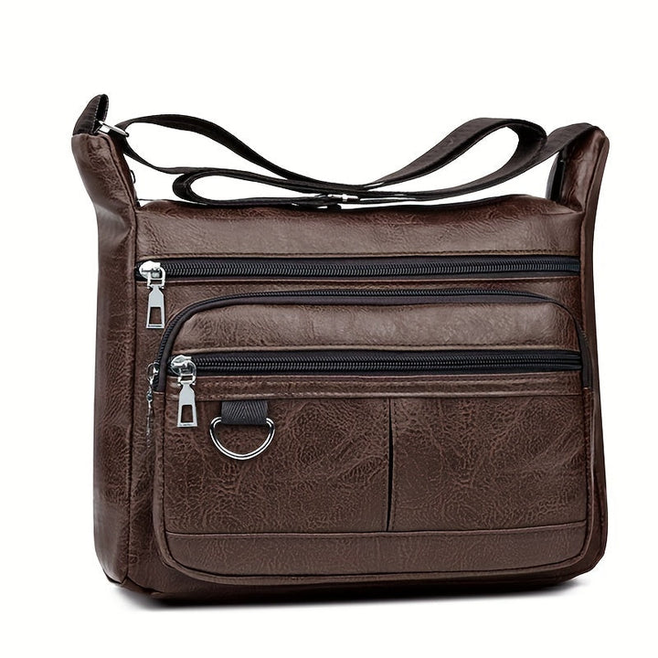 Men's Shoulder Bag | PU Leather | Large Capacity & Adjustable Strap | Casual Design