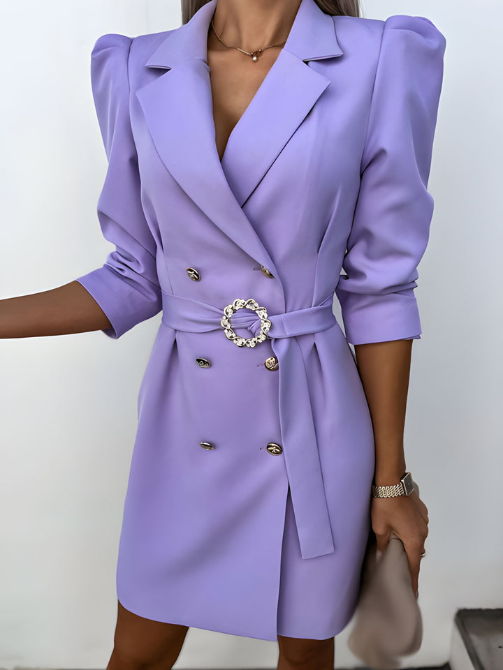 Women’s Blazer Dress | V-Neck & Slim Fit | Elegant & Versatile | Polyester Blend