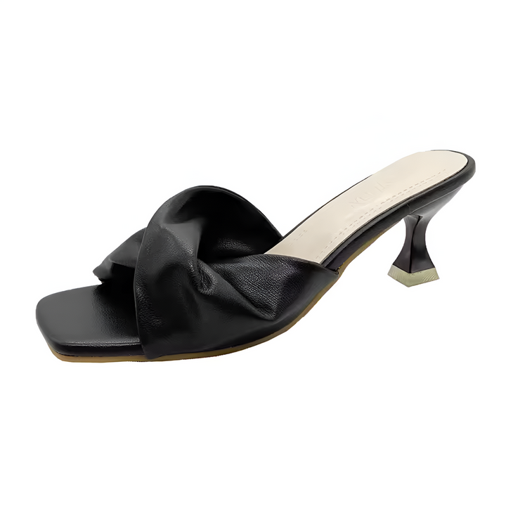 Ladies' Slip-On Sandals | Pointed Toe | Stiletto Heel & Bow | PU Sole