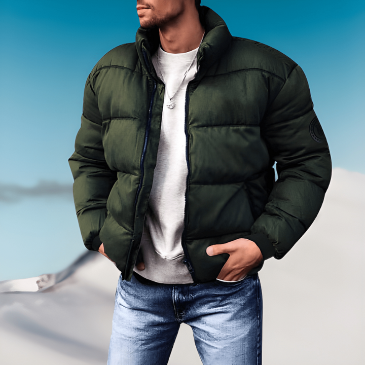 Men’s Winter Jacket | Thick Padded Stand Collar | Casual Outerwear