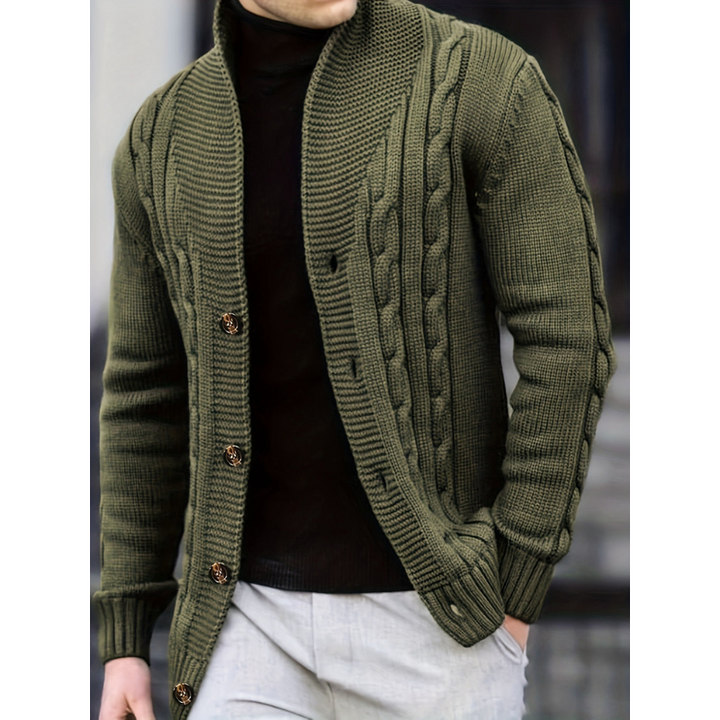 Men’s Cardigan | Ribbed Knit Clothing | Button Closure