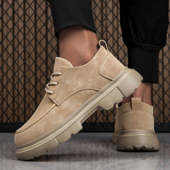 Men’s Shoes | Thick Sole & Lace-Up | Non-Slip & Trendy Business Style | PU & EVA