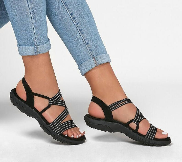 Women's Summer Sandals | Soft Sole & Elastic Fabric | Flat Wedge Beach Sandals | Casual & Comfortable