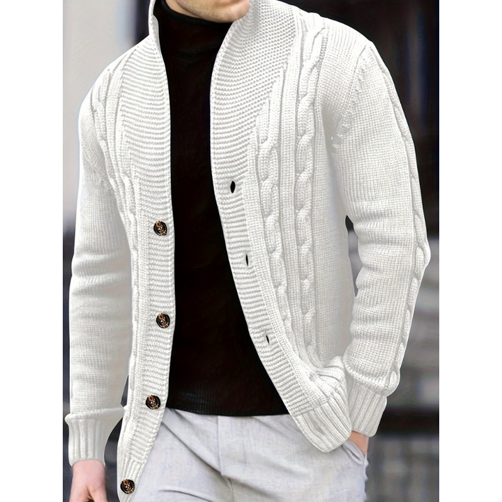 Men’s Cardigan | Ribbed Knit Clothing | Button Closure