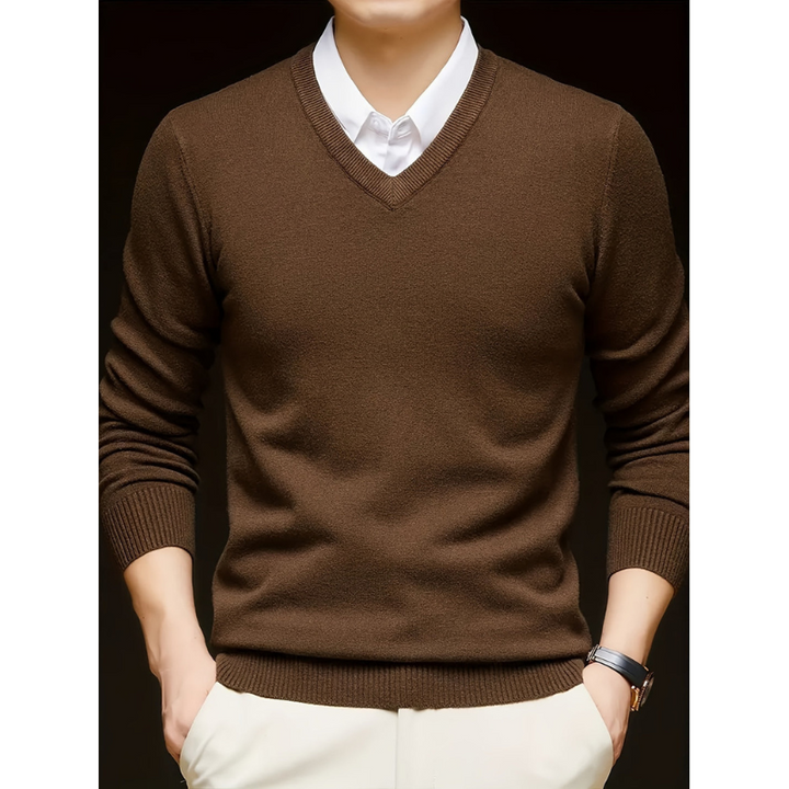 Men’s Sweatshirt | Warm Knit V Neck Jumper | Mens Clothing
