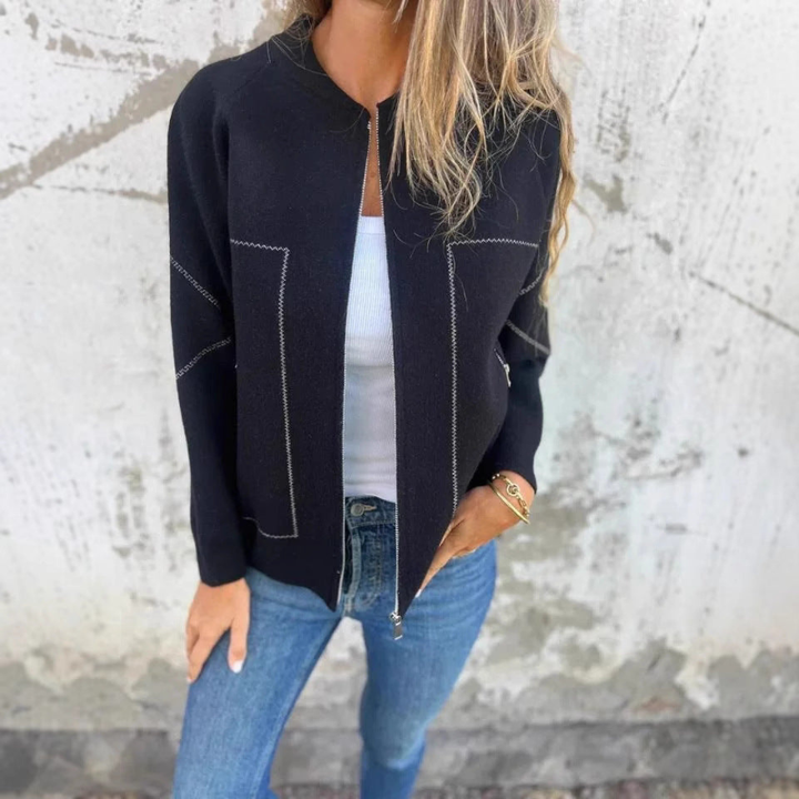Women's Cardigan | Modern Zip-Up Cardigan | Elegant Clothing