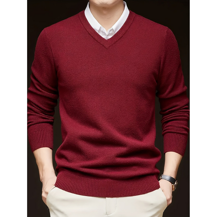 Men’s Sweatshirt | Warm Knit V Neck Jumper | Mens Clothing