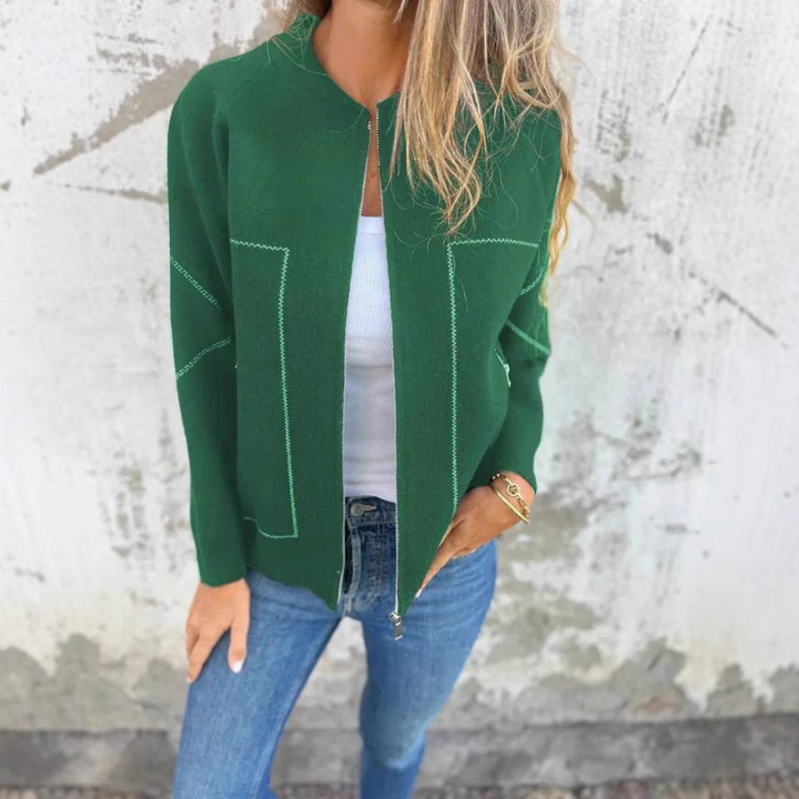 Women's Cardigan | Modern Zip-Up Cardigan | Elegant Clothing