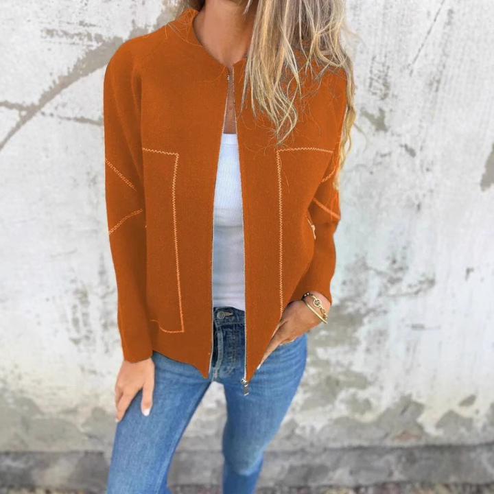 Women's Cardigan | Modern Zip-Up Cardigan | Elegant Clothing