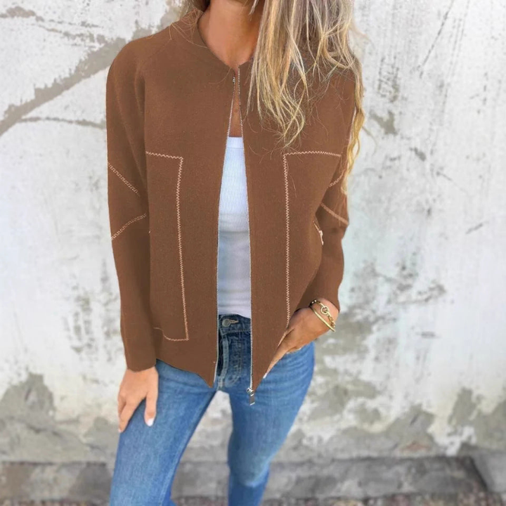 Women's Cardigan | Modern Zip-Up Cardigan | Elegant Clothing