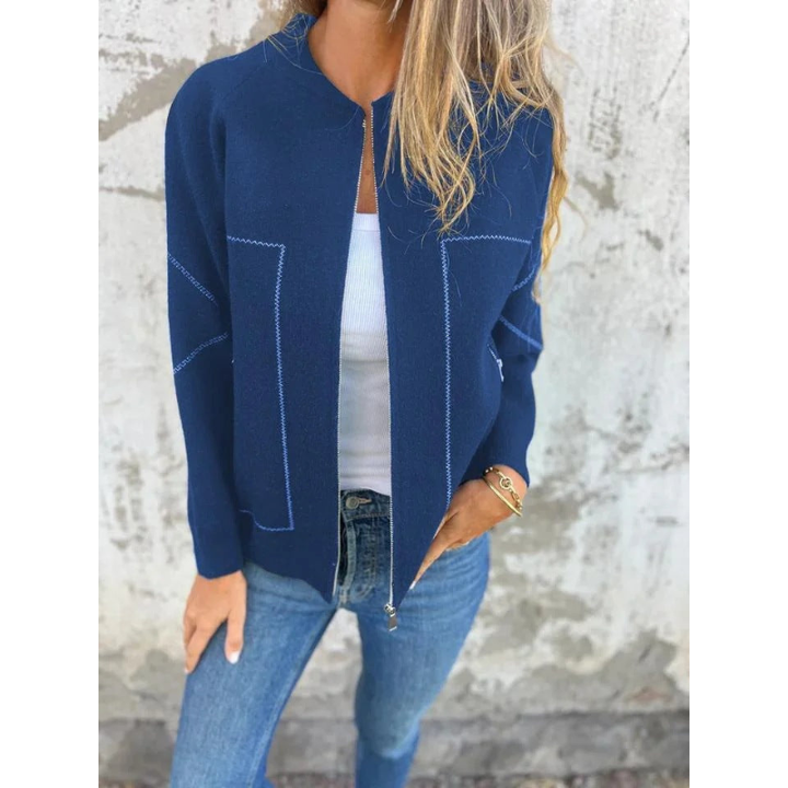 Women's Cardigan | Modern Zip-Up Cardigan | Elegant Clothing