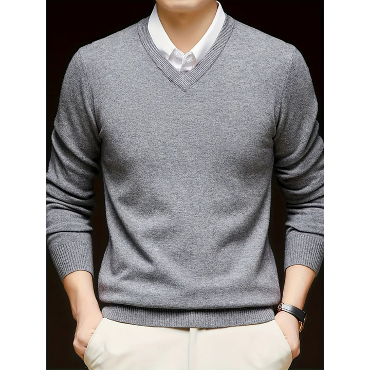 Men’s Sweatshirt | Warm Knit V Neck Jumper | Mens Clothing