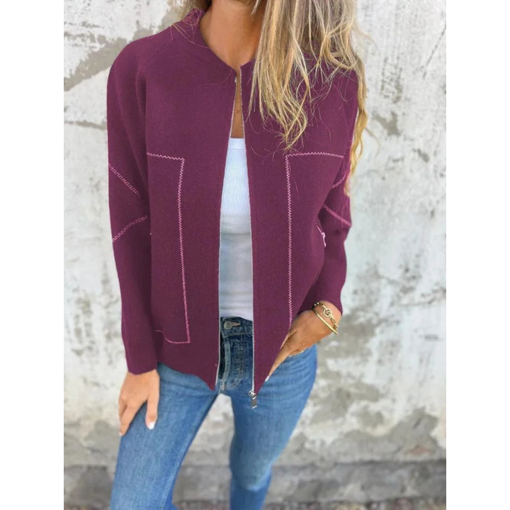 Women's Cardigan | Modern Zip-Up Cardigan | Elegant Clothing