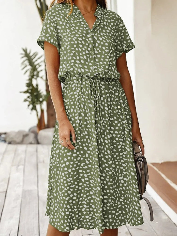 Women's Midi Dress | Summer Print | Lightweight & Breathable | Short Sleeves