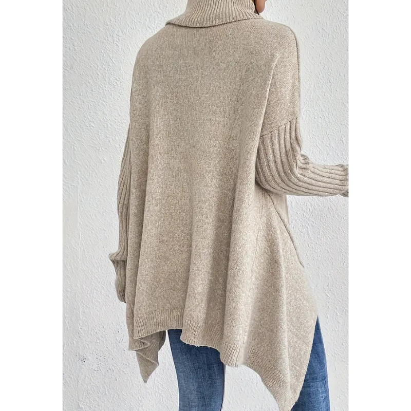Women’s Jumper | Oversized Turtleneck Sweater | Batwing Sleeve Top
