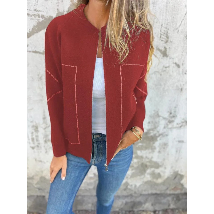 Women's Cardigan | Modern Zip-Up Cardigan | Elegant Clothing