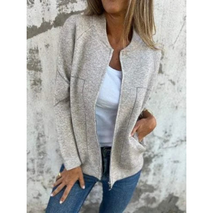 Women's Cardigan | Modern Zip-Up Cardigan | Elegant Clothing