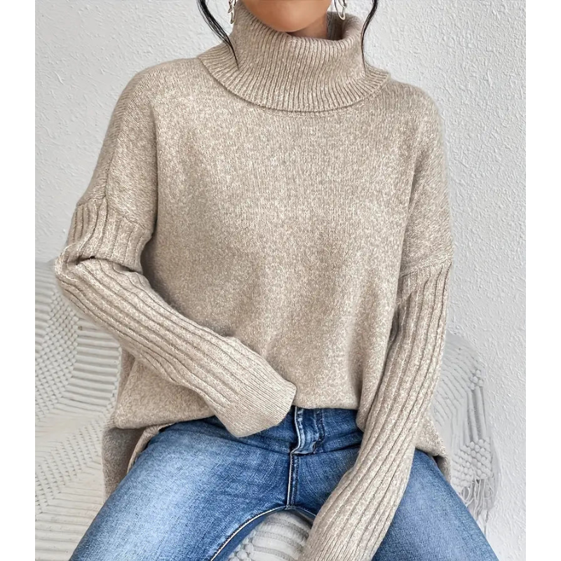 Women’s Jumper | Oversized Turtleneck Sweater | Batwing Sleeve Top