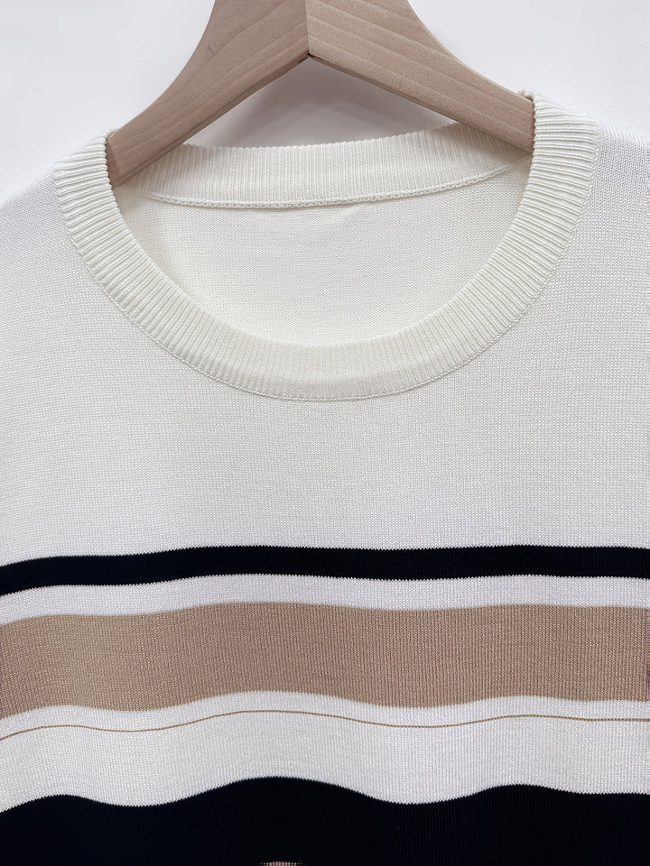 Men’s Knit Shirt | Striped & Lightweight | Breathable & Comfortable | Summer & Autumn