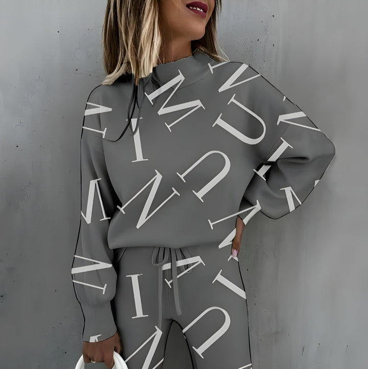 Women's Two-Piece Set | Printed Tracksuit | Long Sleeve Top & Pants | Casual & Trendy Loungewear