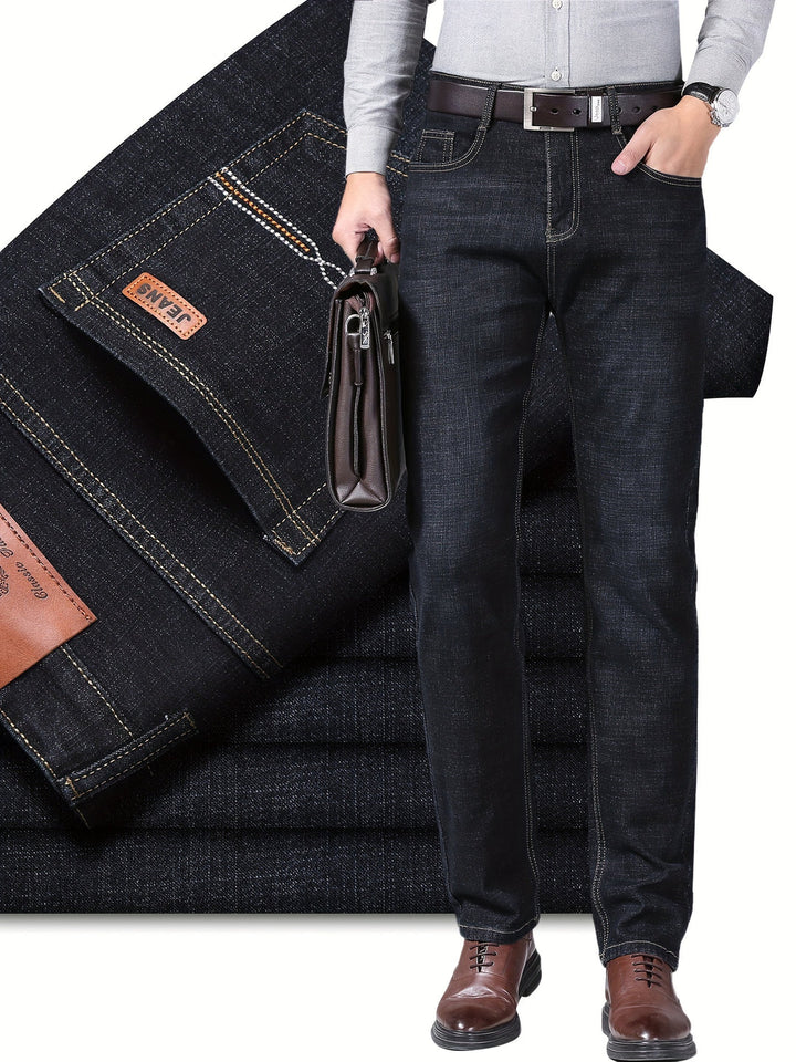 Men’s Jeans | Business Casual | Straight Leg & Slight Stretch | Cotton Blend with Pockets