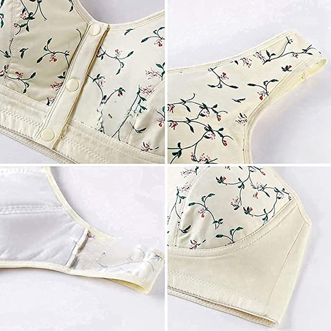 Floral Bralette for Women | Front Fastening | Push-up Effect | Wireless | Comfortable for Sleep