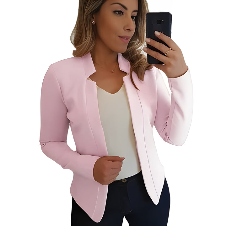 Women's Blazer | Slim Fit Open Front | Lightweight Office Jacket | Polyester