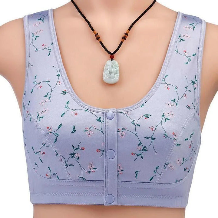 Floral Bralette for Women | Front Fastening | Push-up Effect | Wireless | Comfortable for Sleep