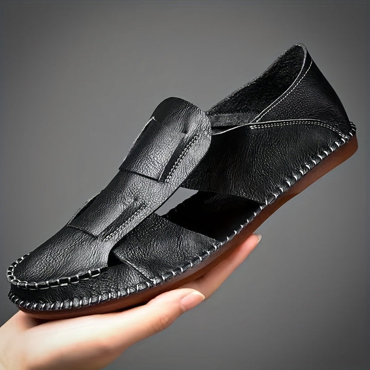 Men’s Sandals | Slip-On Street Style | Breathable & Non-Slip | Genuine Leather & Rubber
