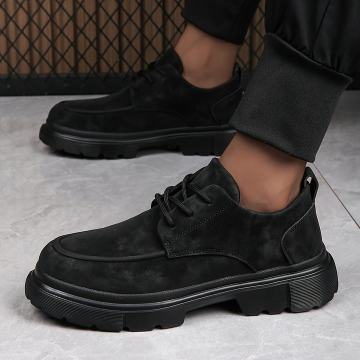 Men’s Shoes | Thick Sole & Lace-Up | Non-Slip & Trendy Business Style | PU & EVA