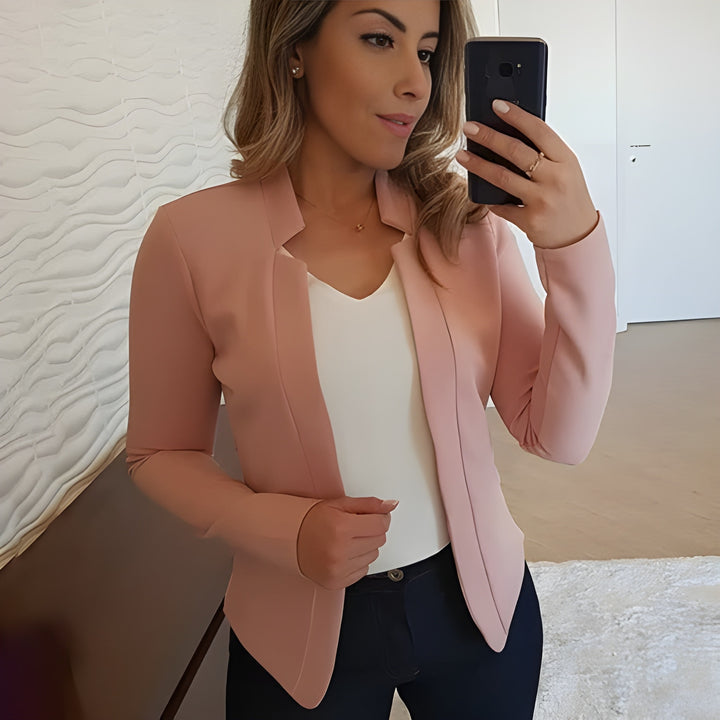 Women's Blazer | Slim Fit Open Front | Lightweight Office Jacket | Polyester