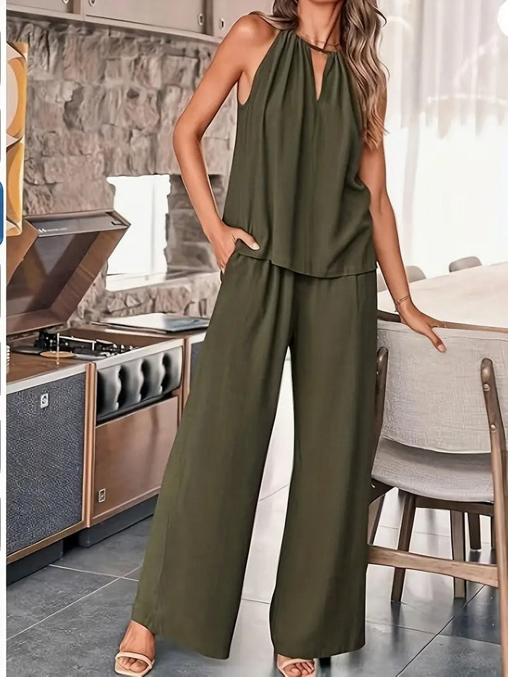 Women set | Sleeveless Top & Loose Shorts | Solid Colour & Summery | Light & Comfortable