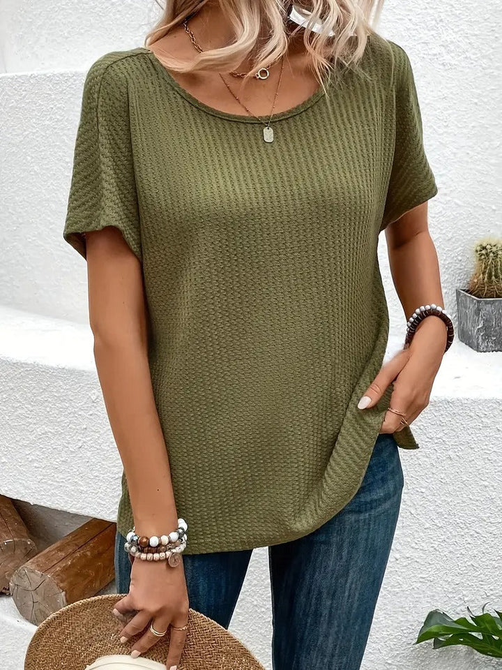 Ladies' T-shirt | Short Sleeve & Lace Back | Summer & Solid Colour