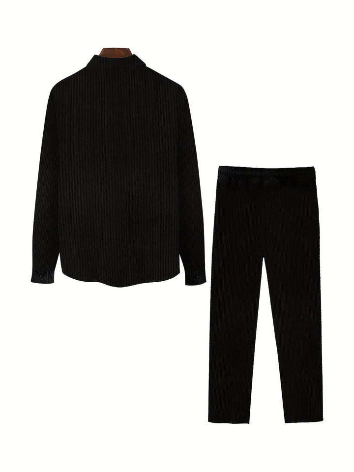 Men's Casual Set | Long Sleeves & Roll Neck | Solid Colour | Spring