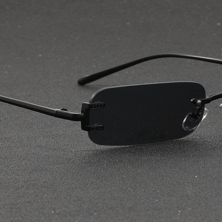 Men's Glasses | Retro Square | Metal Frame | Rimless Design