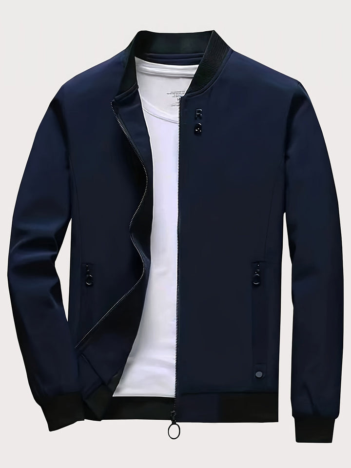 Men's Jacket | Classic Design with Stand-Up Collar | Lightweight & Washable