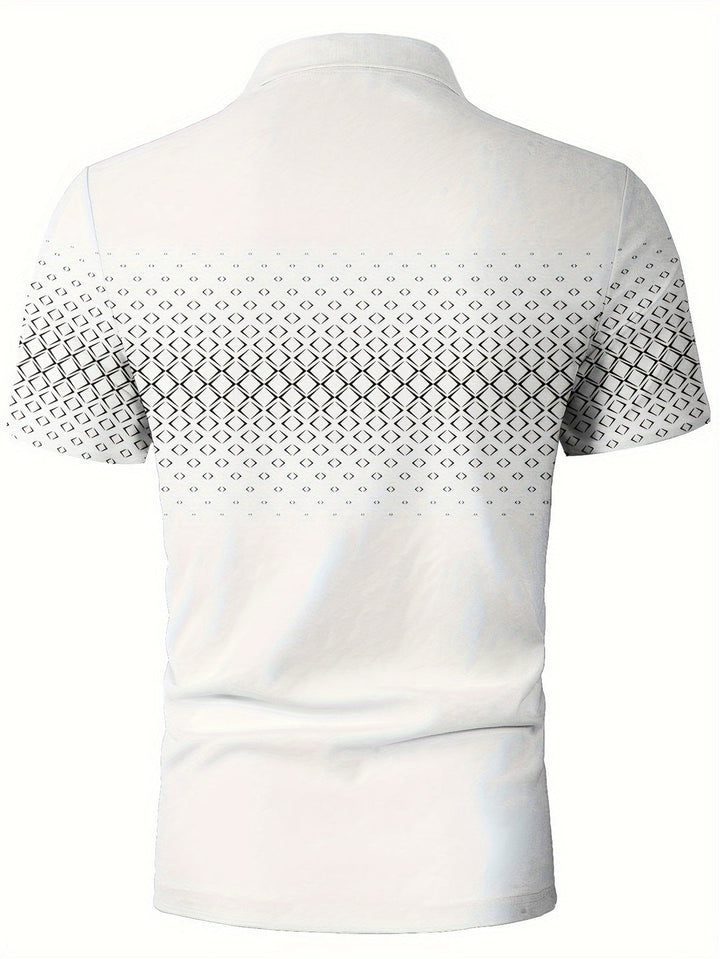 Men's Polo Shirt | Black Diamond Print | Comfortable & Stretchy | Short Sleeve