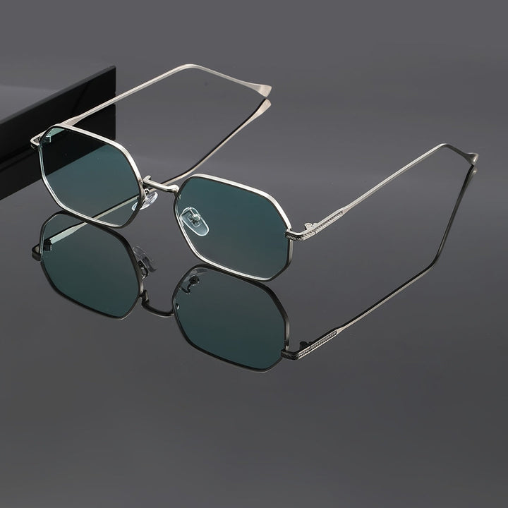 Men's Retro Glasses | Polygonal Design | Stainless Steel & PC Lens | Vintage Style